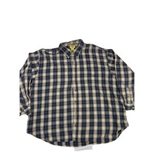 Duck Head Men's 3XL Plaid 100% Cotton Button Down Long‎ Sleeve Workwear Shirt